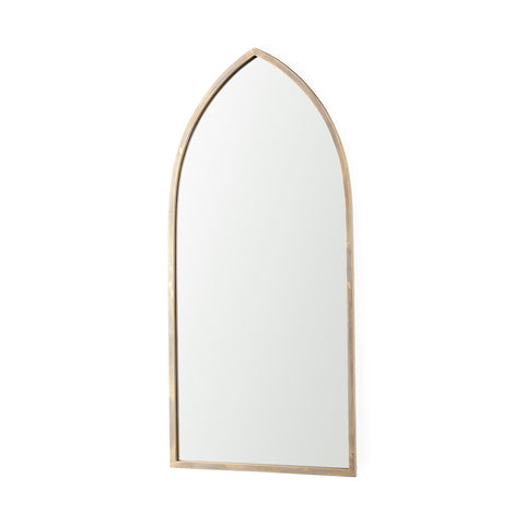 Giovanna Gold Metal Frame Pointed Arch Vanity Mirror
