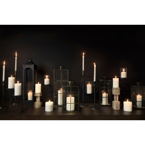 Omega Candle Holder | Omega I Small Black Metal Stacked Ring Table Candle Holder