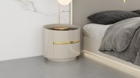 Zelie Glossy 2 Drawer Nightstands