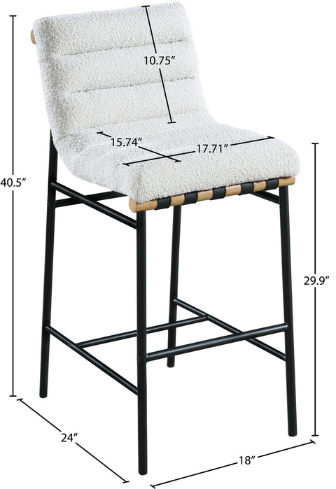 Ryna Boucle Fabric Counter Stool - Cream