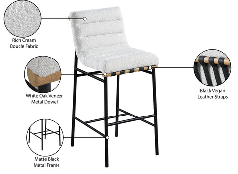 Ryna Boucle Fabric Counter Stool - Cream