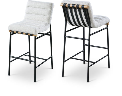Ryna Boucle Fabric Counter Stool - Cream