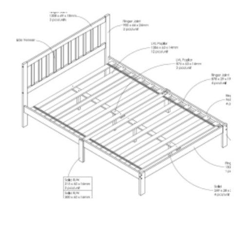 MERCER FULL PLATFORM BED - ANTIQUE WALNUT