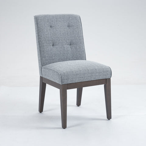 Jia Side Dining Chair with Wooden Legs - Dark Grey