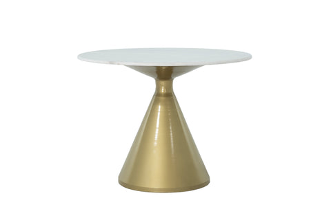 FLOOR MODEL Silhouette Pedestal Marble Round Dining Gold Base