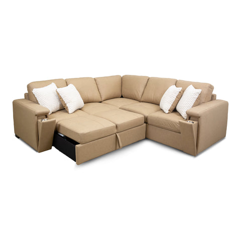 Bjorn Left Pull Out Sleeper Sectional - Soybean - Large