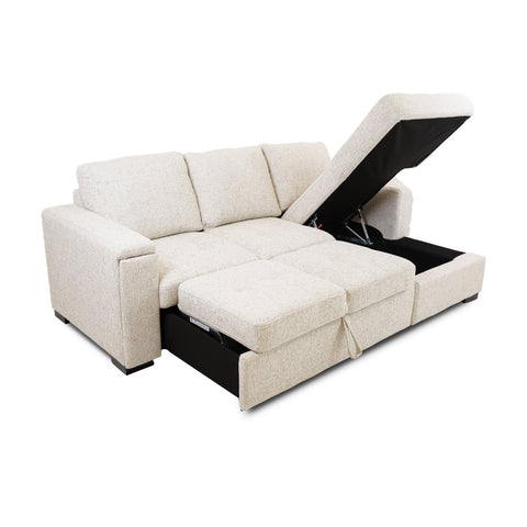 Bjorn Pull Out Sleeper Sectional - Quartz