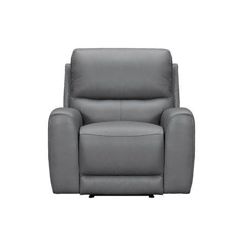 Brooke Leather Power Recliner Chair - Dark Grey