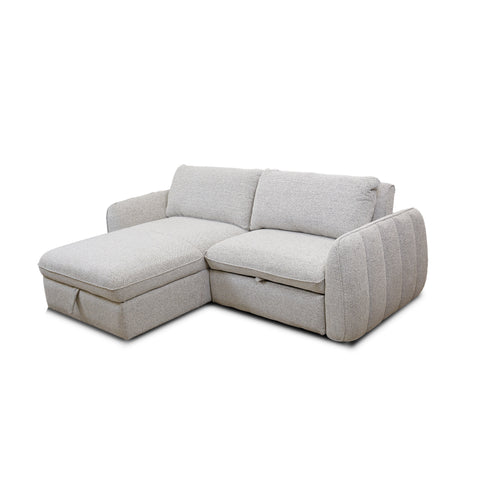 Cassey Pullout Sleeper Sectional with Storage Chaise - Light Grey