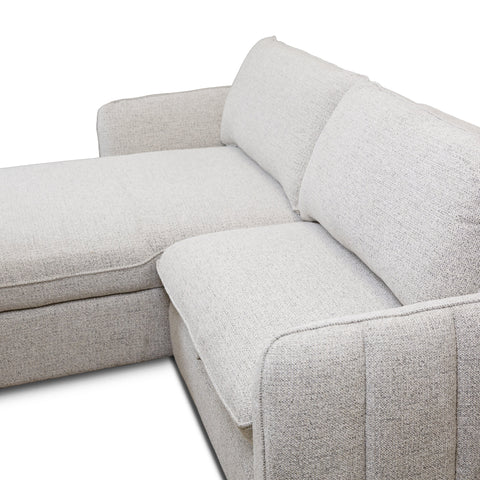Cassey Pullout Sleeper Sectional with Storage Chaise - Light Grey