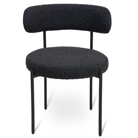 Ronda Dining Chair Boucle Fabric - Black