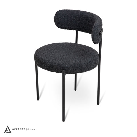 Ronda Dining Chair Boucle Fabric - Black