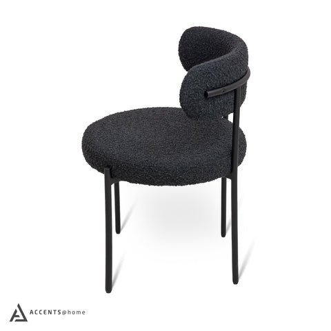 Ronda Dining Chair Boucle Fabric - Black