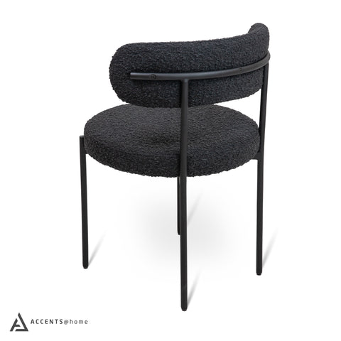 Ronda Dining Chair Boucle Fabric - Black