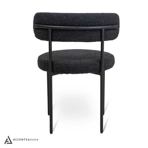 Ronda Dining Chair Boucle Fabric - Black