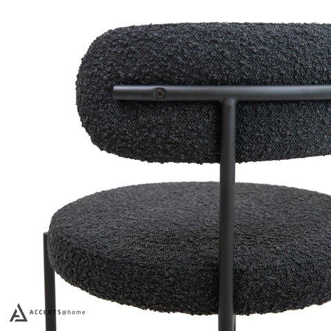 Ronda Dining Chair Boucle Fabric - Black
