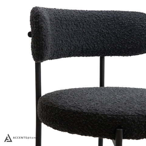 Ronda Dining Chair Boucle Fabric - Black