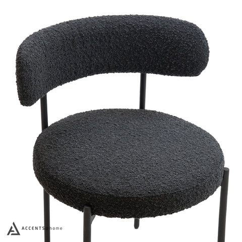 Ronda Dining Chair Boucle Fabric - Black