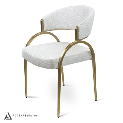 Monet Gold  Dining Chair - White