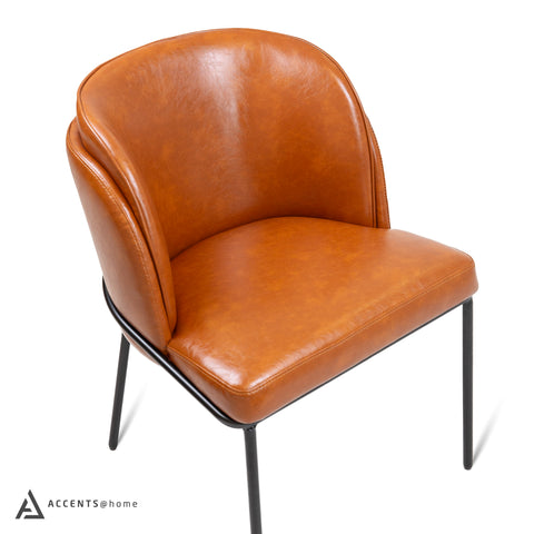 Angelo Faux Leather Dining Chair - Cognac