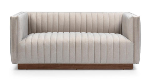 Elba Premium Velvet Sofa w/Wooden Base - Mocha Mist