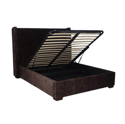 Bramley Storage Bed - Velvet Brown