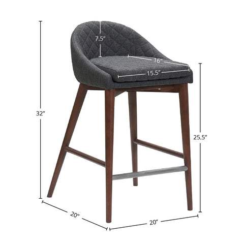 Calvera Counter Stool - Dark Grey
