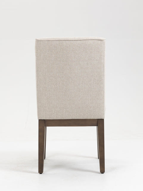 Jia Side Dining Chair with Wooden Legs  - Beige