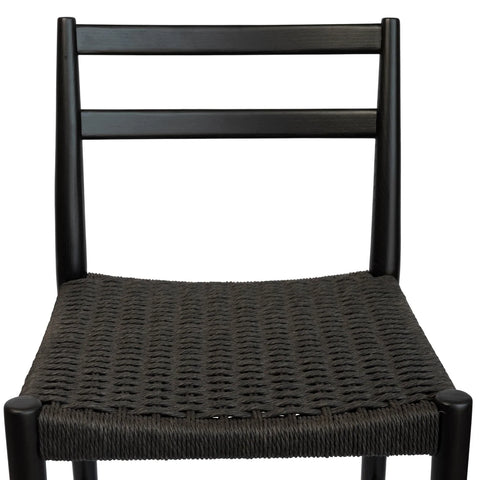 Varis Counter Stool with Back - Black Woven Seat