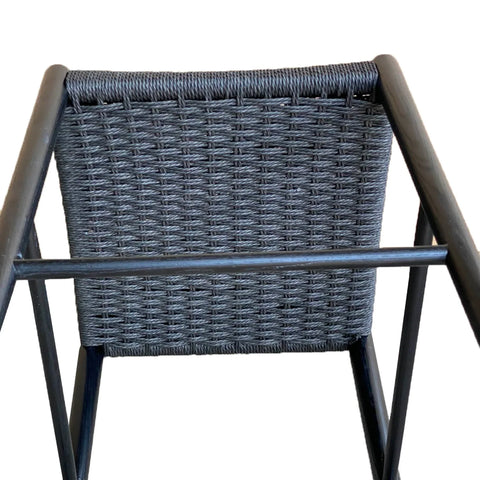 Varis Counter Stool with Back - Black Woven Seat