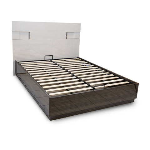Janice Glossy Two Tone King Bed