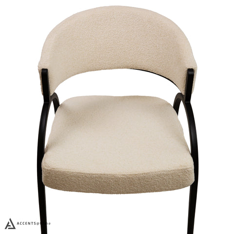 Kara Premium Vista Fabric Dining Chair - Cream