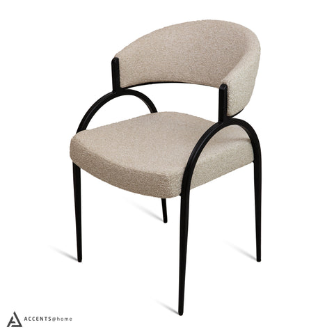 Kara Premium Vista Fabric Dining Chair - Light Linen