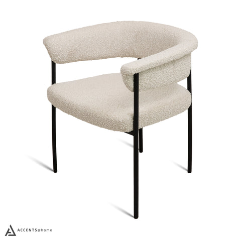 Kople Dining Chair Boucle Fabric - Cream