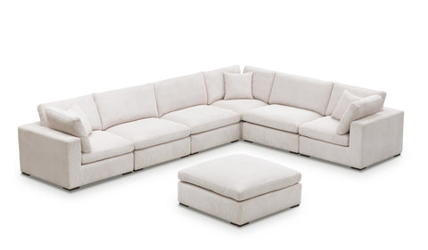 Clark sectional with Ottoman - Ivory