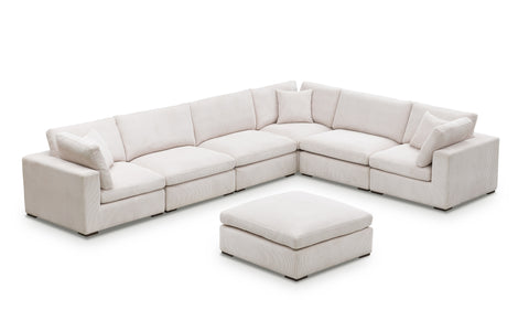 Clark 5 pcs Sectional with Ottoman - Grey