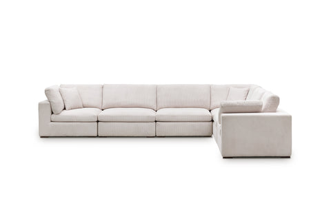 Clark 5 pcs Sectional with Ottoman - Grey