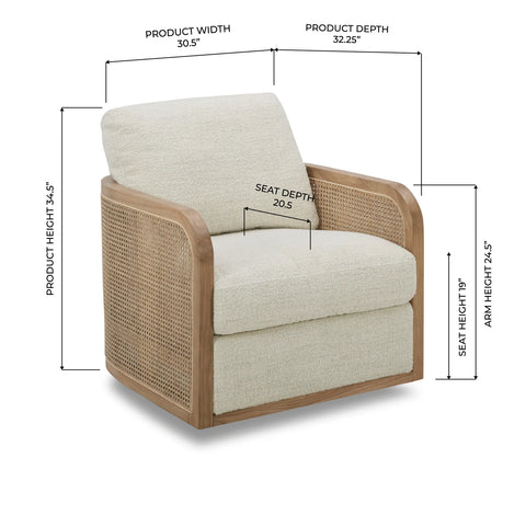 Effie Swivel Accent Chair - Prestige Natural