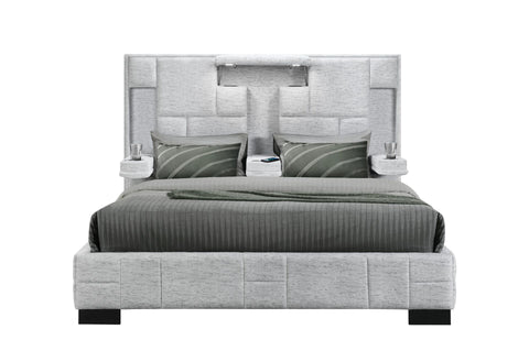 Ozzy Upholstered Grey Bed
