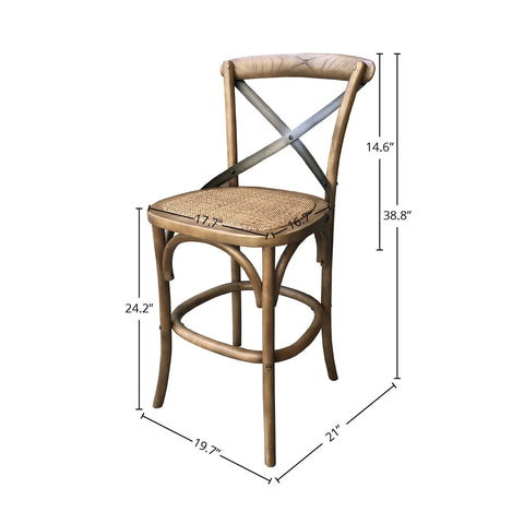 Wynric Back Fixed Counter Stool - Sundried