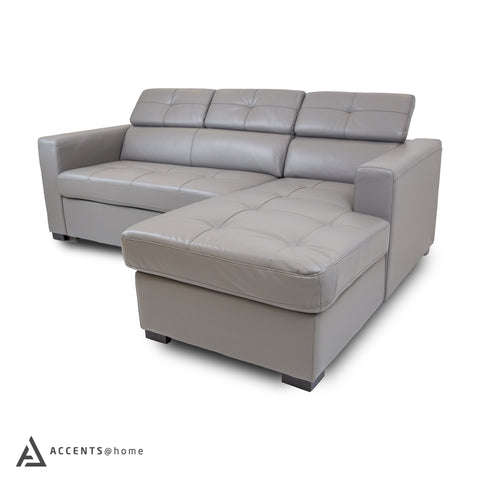 Randall Sleeper Sectional - Leather Gel - Tanner Dove