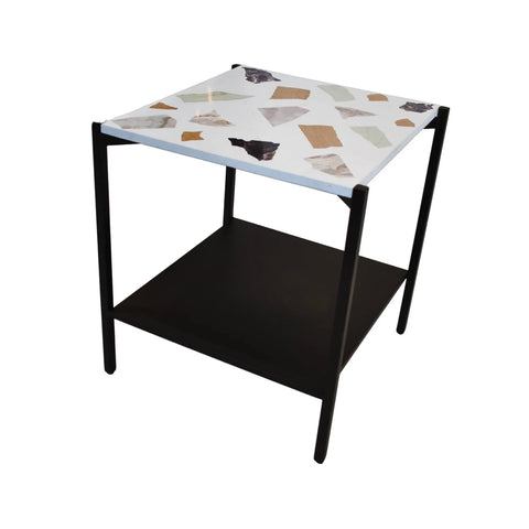 Cindale Side Table - White Mosaic