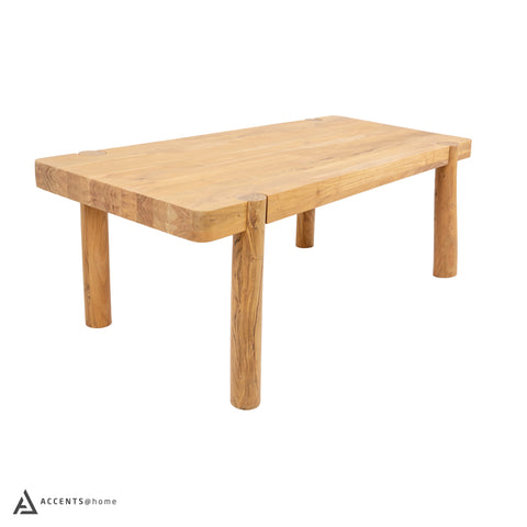 Haini Acacia Wood Round Leg Dining Table