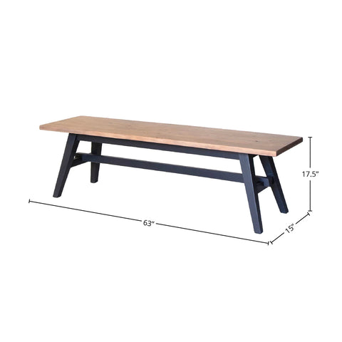 Sorella Dining Bench Sundried Wheat - Matte Black