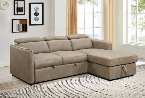 Renato Sleeper Sectional - Steam Grey