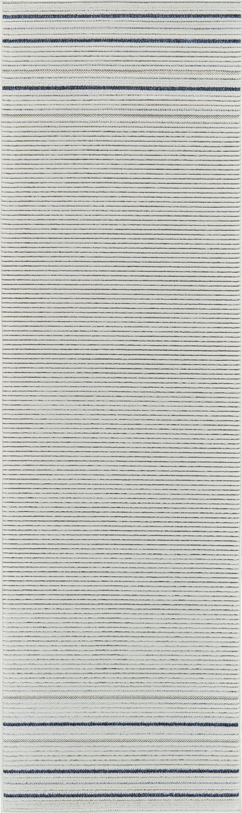 Aurora Cream Modern Rug – Navy Accent Stripe Design