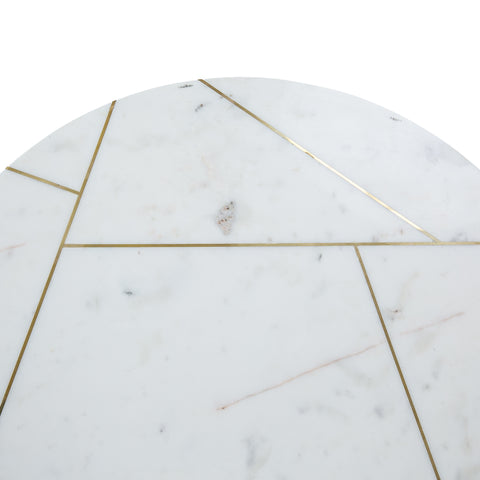 KATYA GOLD ROUND MARBLE COFFEE TABLE WIRE METAL BASE