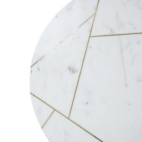 KATYA GOLD ROUND MARBLE COFFEE TABLE WIRE METAL BASE