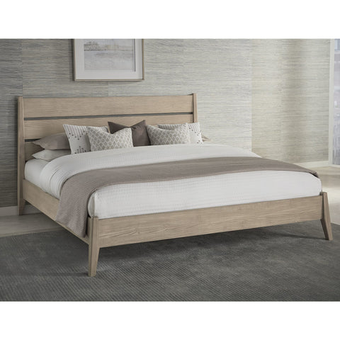 Sumire Slatted Ash Wood Platform Queen Bed in Ginger