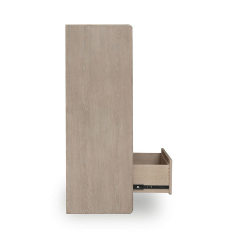 Gardenia Five Drawer Oak Wood Chest in Chai